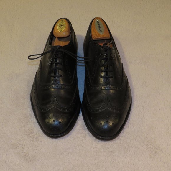 Alden 903 Black Calfskin Leather Wing Tip Balmoral Oxford Size 7 E/EEE
